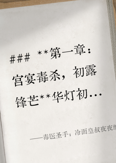 毒医圣手：冷面皇叔夜夜缠