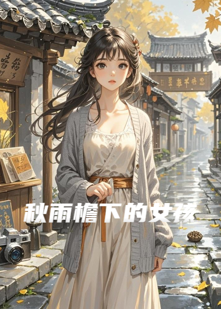 秋雨檐下的女孩