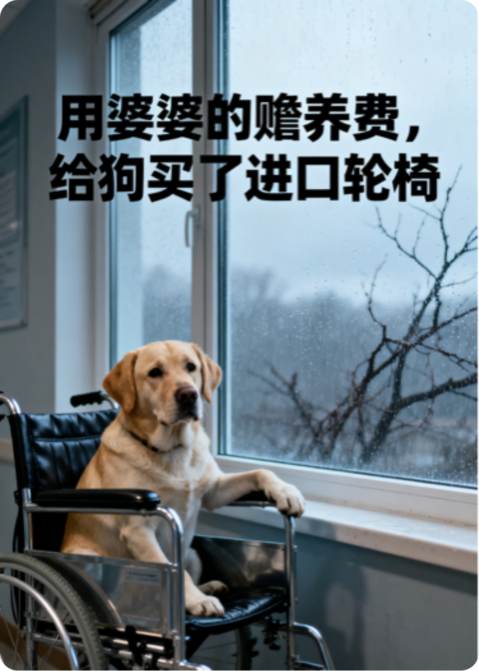我把瘫痪婆婆送进养老院，用省的钱给宠物狗买了轮椅