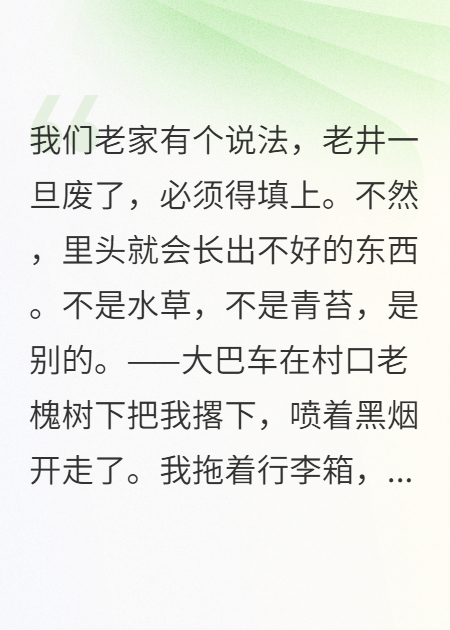 老家的井底
