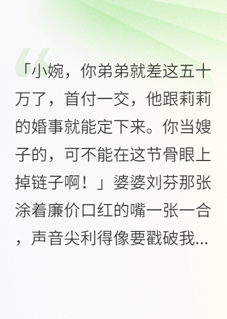 重生后，我拒当婆家提款机