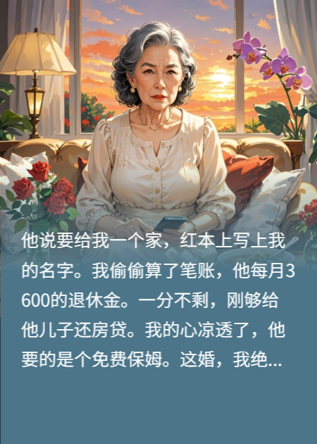 搭伙老伴求婚，我让他净身出户