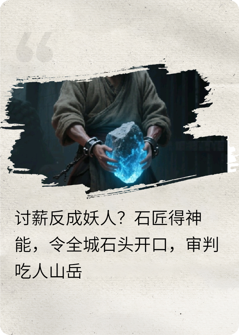 讨薪反成妖人？石匠得神能，全城石头开口审判吃人山岳