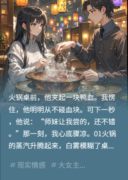 最讨厌鸭血的男友，被师妹一句话改变了