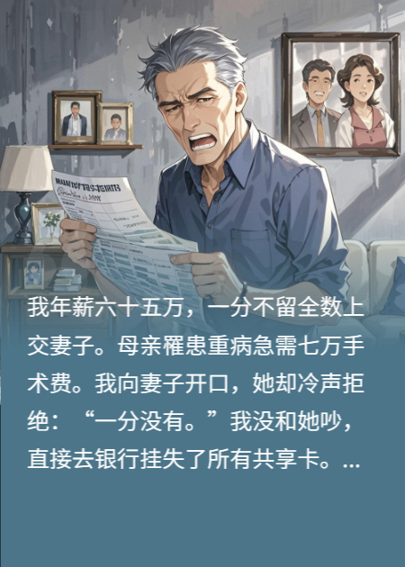 母亲要7万救命钱被拒，我用AA制撕碎婚姻假象