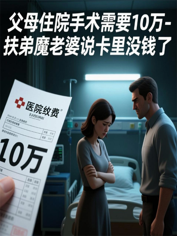 父母住院手术需要10万-扶弟魔老婆说卡里没钱了