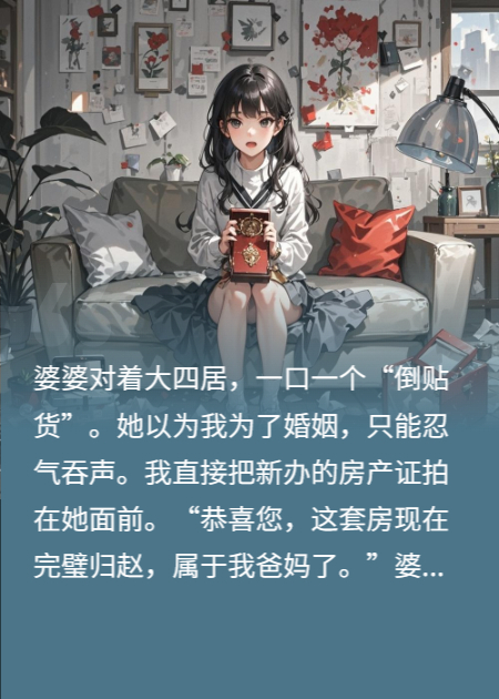 婆婆骂我倒贴，我收回陪嫁大四居，婆家净身出户