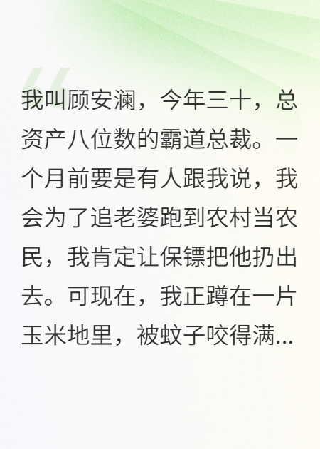 追妻失败变扶贫，全村大妈催我复婚