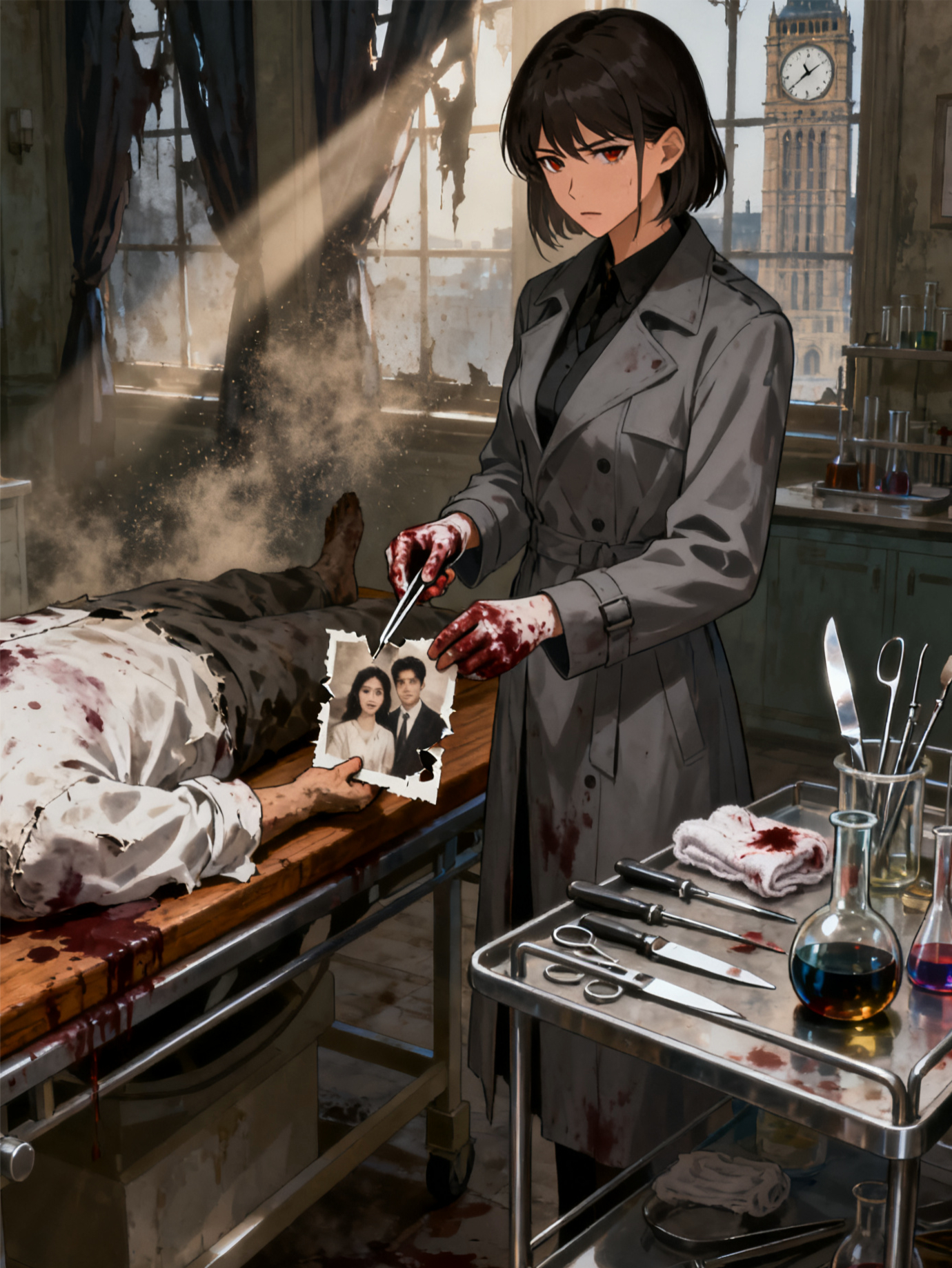 亲手解剖丈夫的遗体，发现了死亡讯息