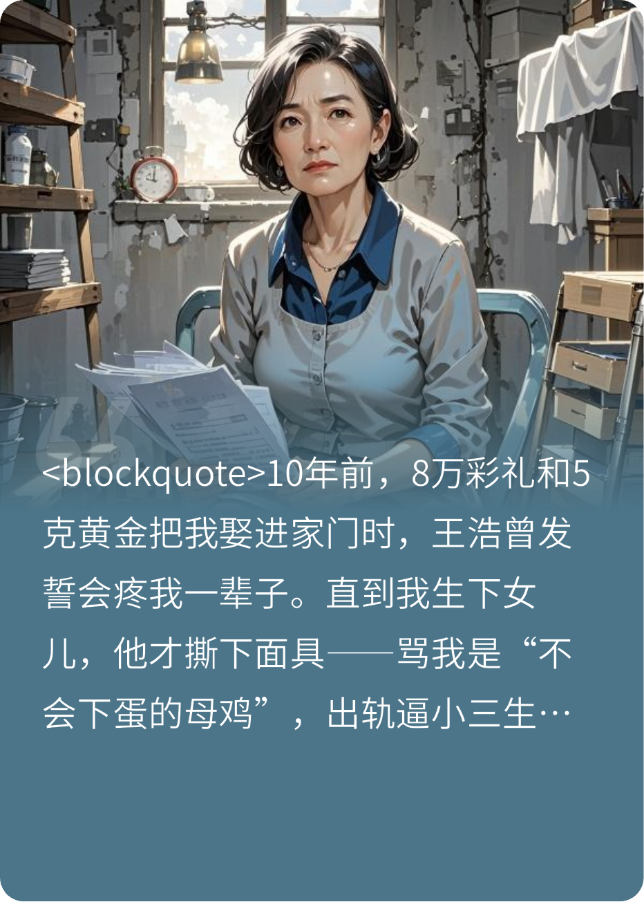 十年彩礼囚笼：我的离婚反击战