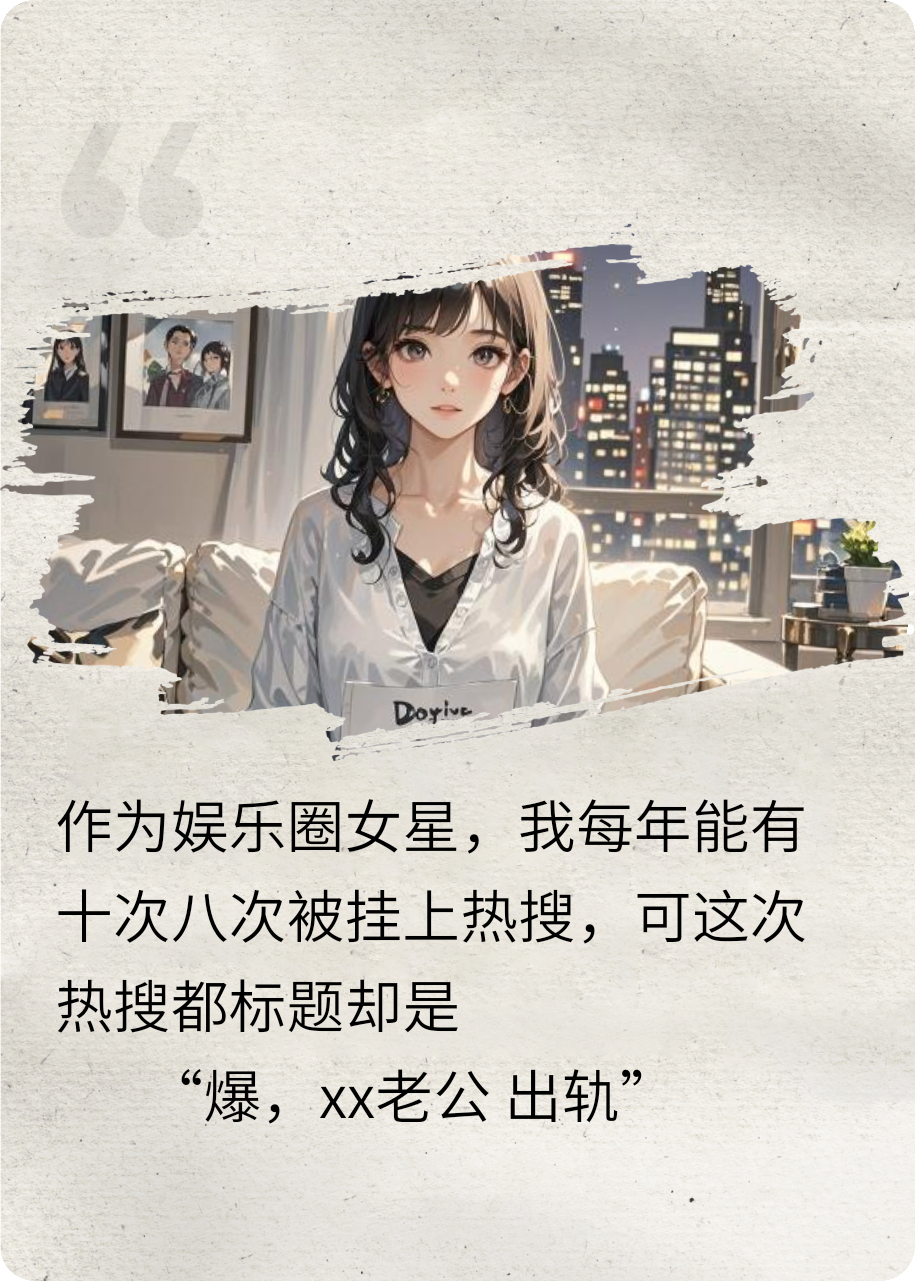作为女明星我又上热搜，可这次的标题叫“xx老公出轨”