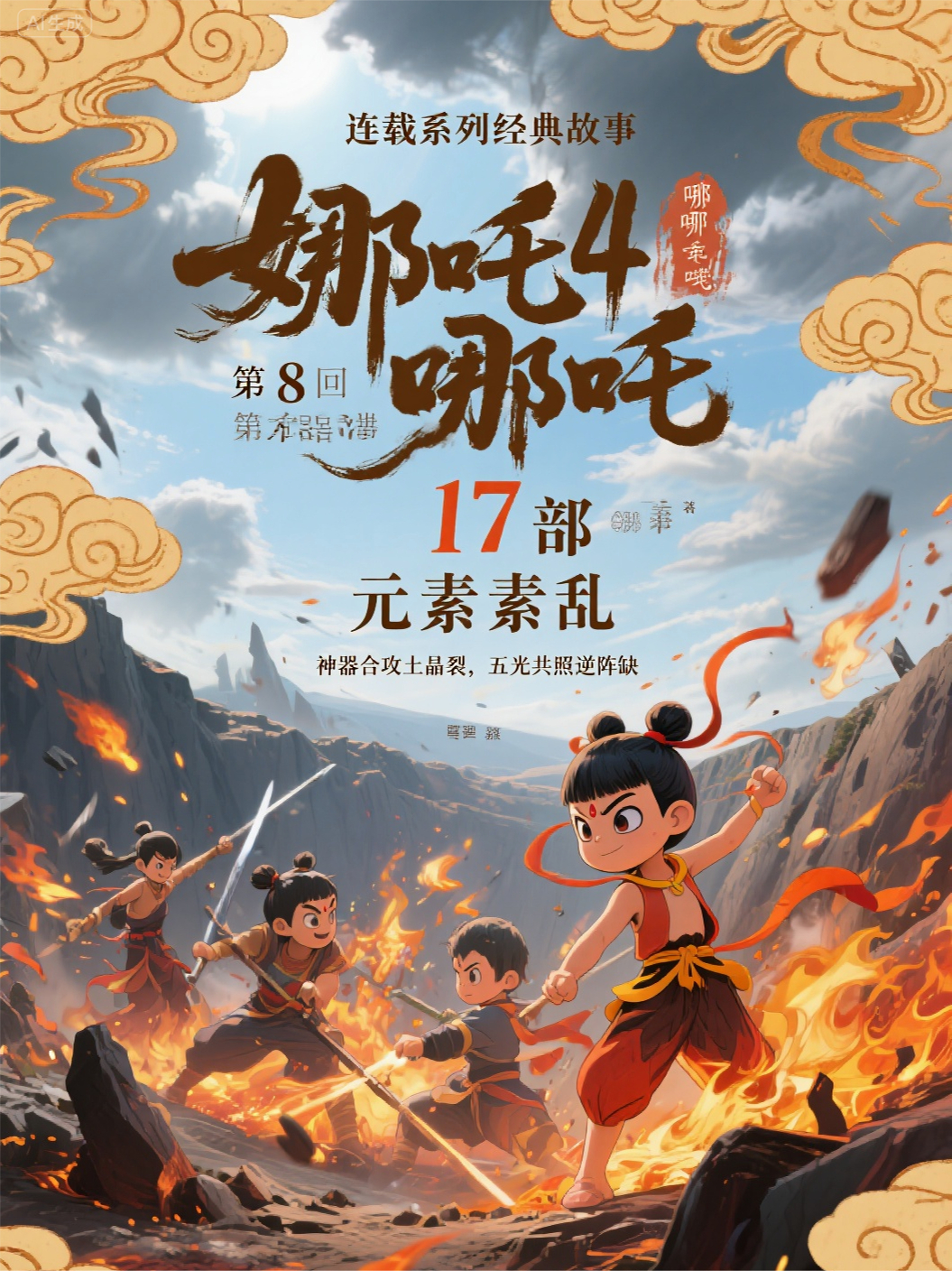 哪吒4卷哪吒第17部元素乱第8回神器合攻：土晶初裂痕