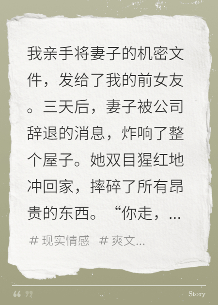 背叛妻子的我，三天后倾家荡产