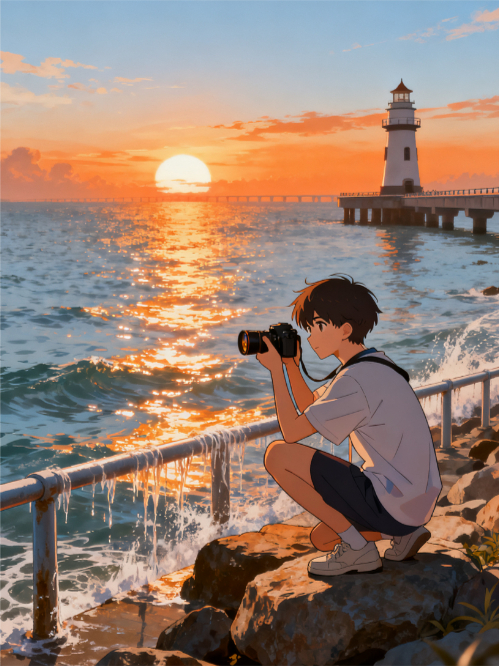 海与落日的余温