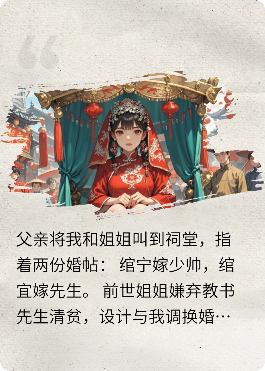 重生民国：伪善姐姐抢我婚书后，肠子悔青了！