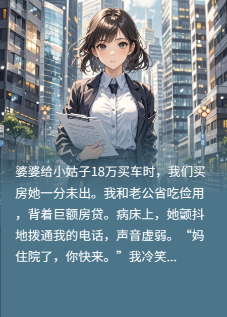 婆婆住院让我伺候，我：找你闺女，我得挣钱还房贷