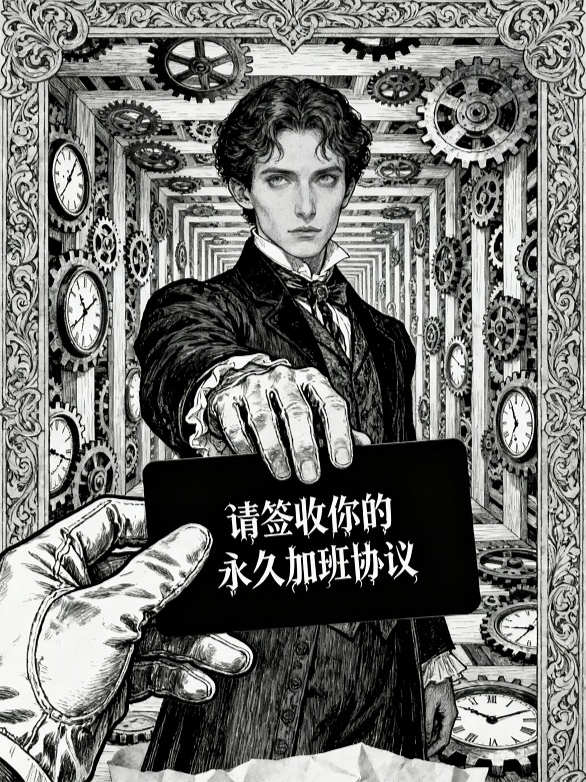 他每晚递来黑色名片：请签收你的永久加班协议