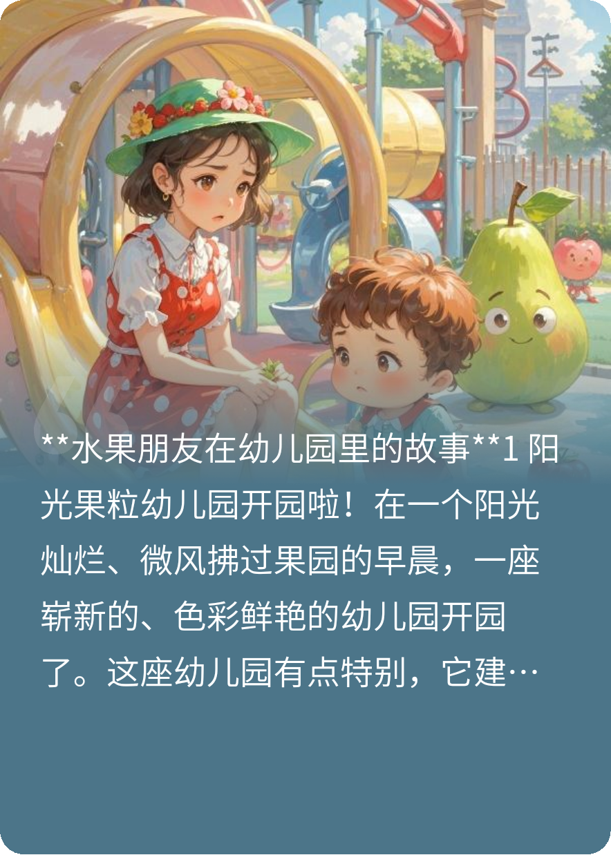 水果朋友在幼儿园里的故事