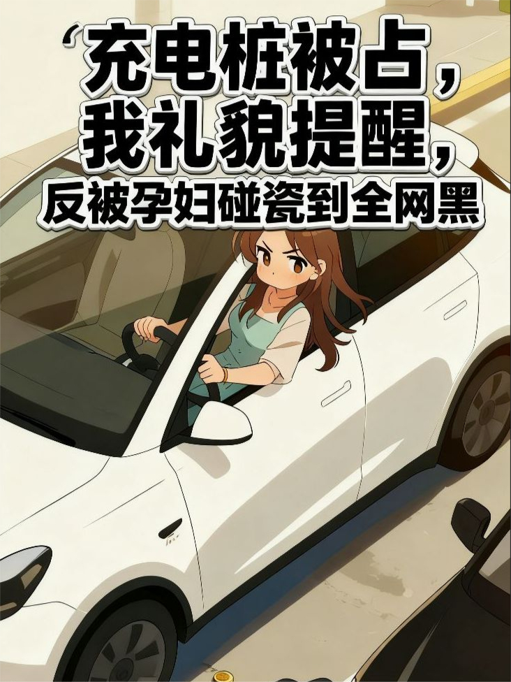 充电桩被占，我礼貌提醒，反被孕妇碰瓷到全网黑