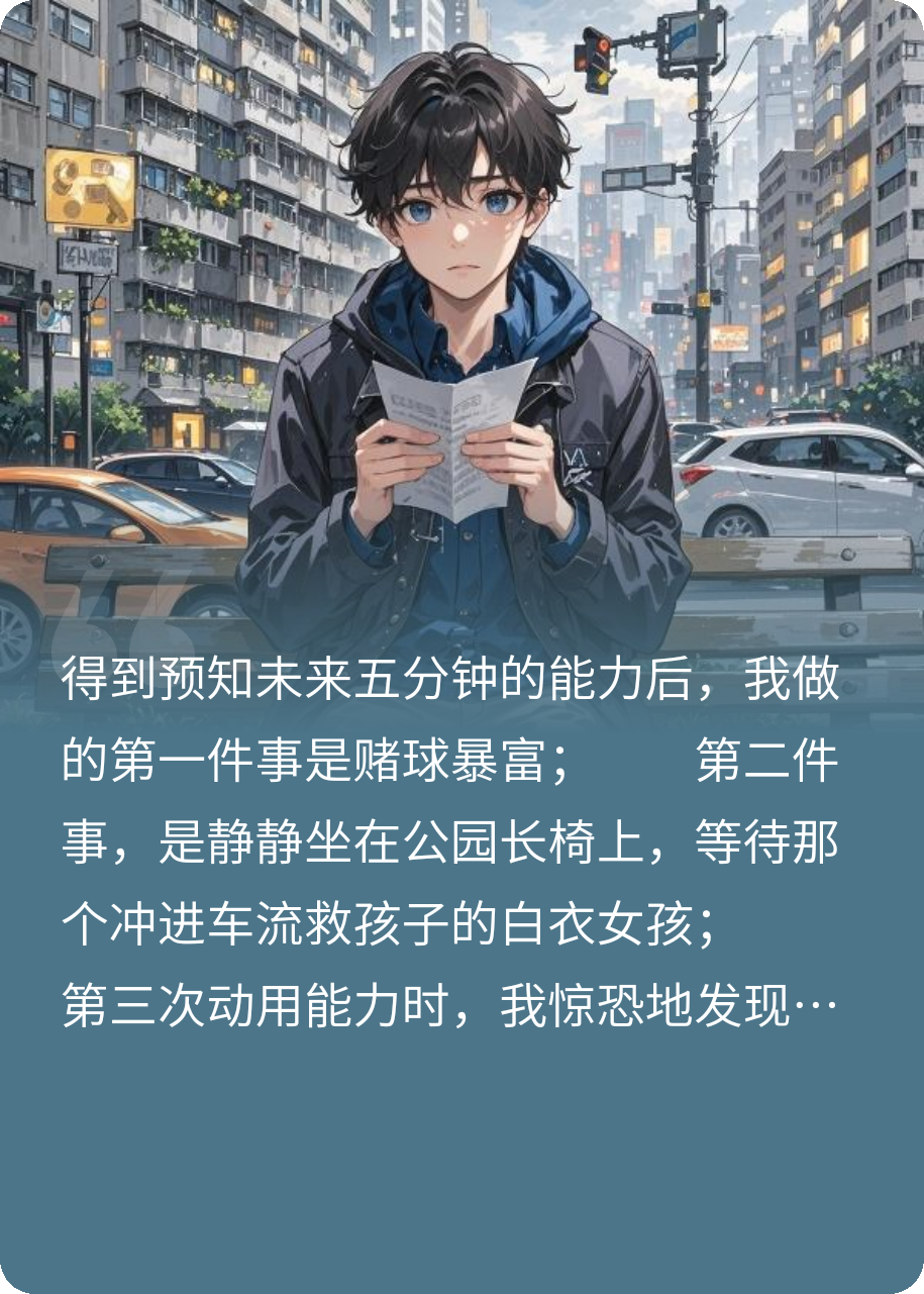 他用五分钟预知救她一命，却赔上三月余生