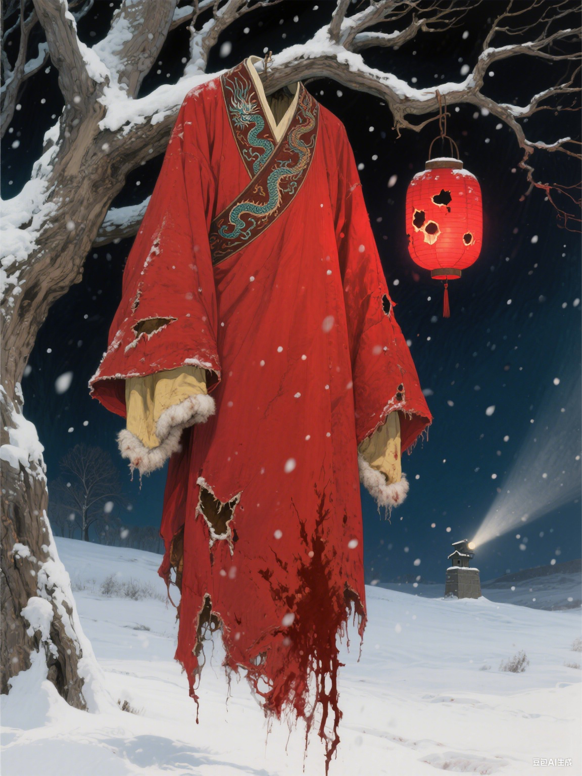 雪夜关公袍