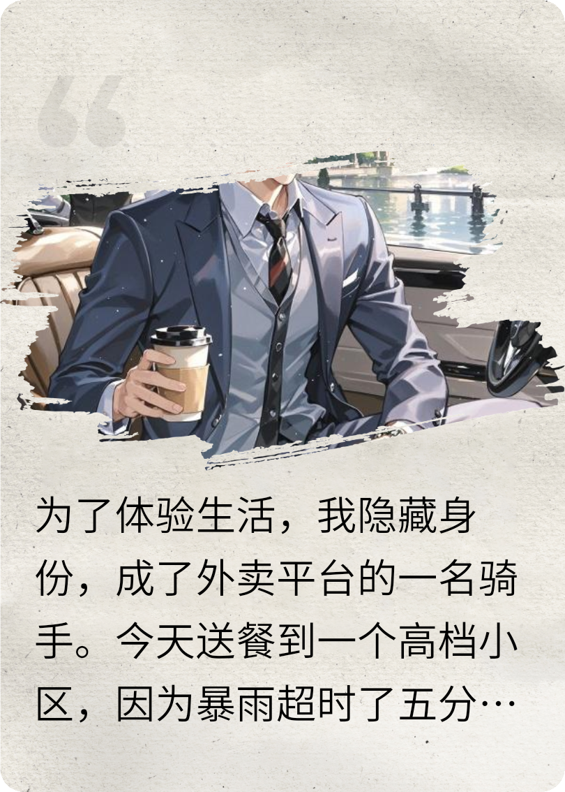 体验生活送外卖，被拜金女用汤砸脸，却不知小区是我的