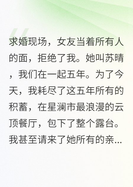 当众拒婚后，我转身求婚别人