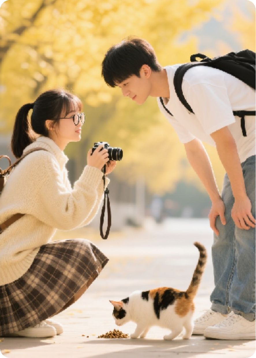 银杏道上的快门声