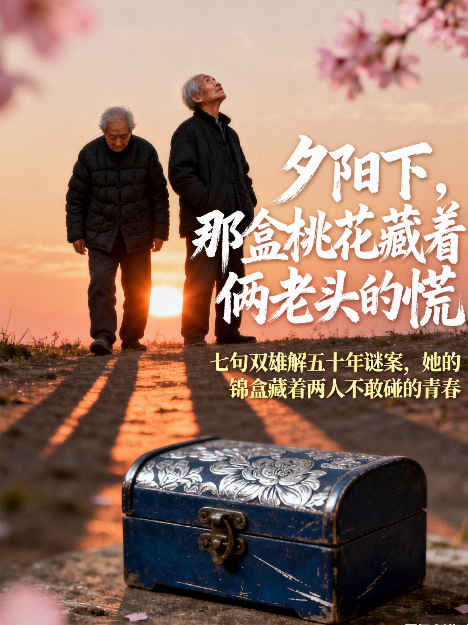 夕阳下，那盒桃花藏着俩老头的慌