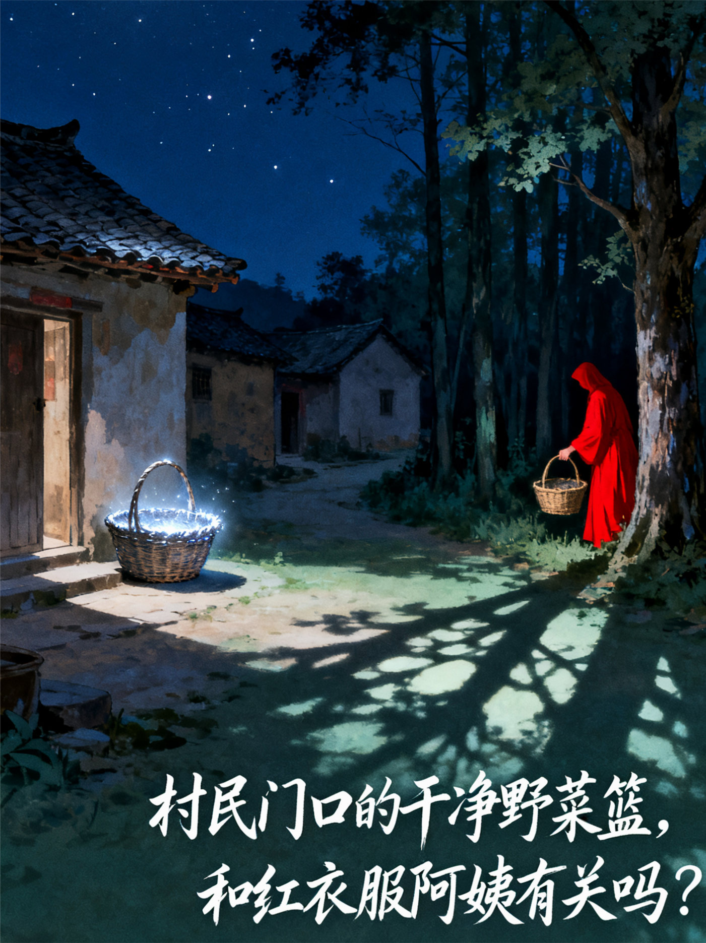 村民门口的干净野菜篮，和红衣服阿姨有关吗？