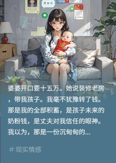 婆婆骗我十五万装修，却转头给小姑子买房