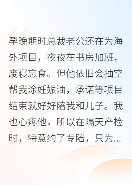 孕晚期我发现总裁丈夫在外装穷奔赴热恋