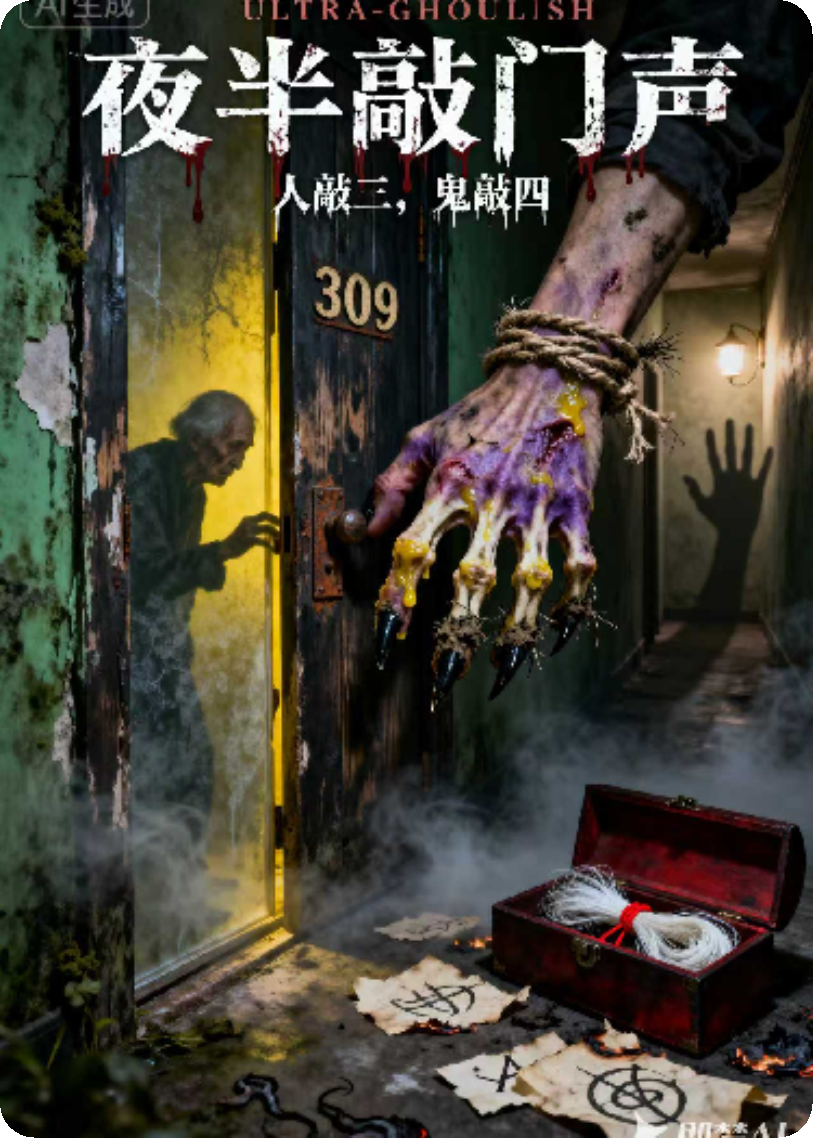 半夜鬼敲门：人敲三，鬼敲四