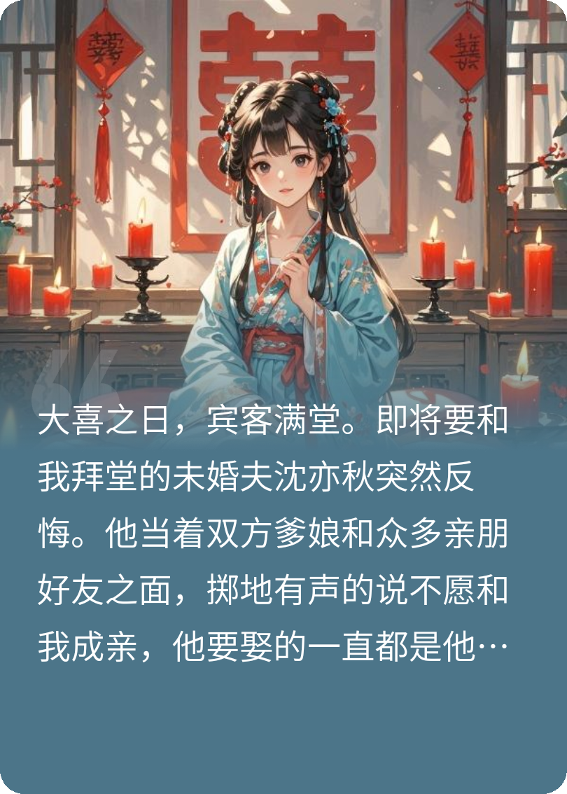 大喜之日当堂悔婚？我转身嫁他小叔被宠上天