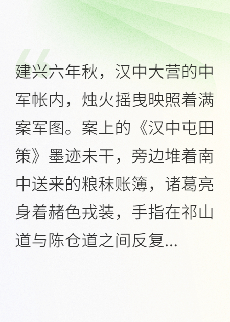 诸葛丞相北伐成功！