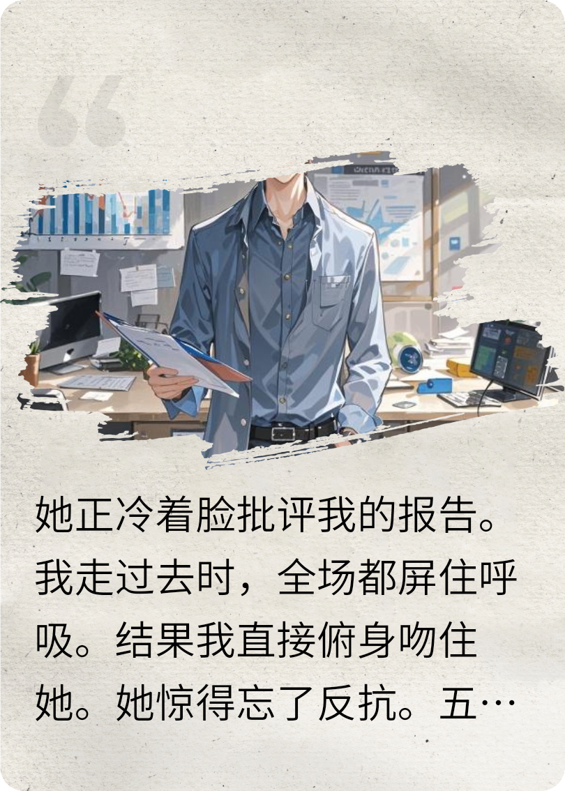 开会的时候，我和女高管亲在了一起