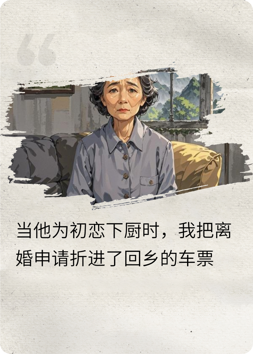 当他为初恋下厨时，我把离婚申请折进了回乡的车票