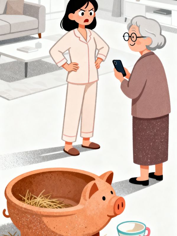 婆婆网购2.5万的猪食槽给我娃当食碗